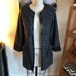 Zara Tweed Long Jacket Blazer